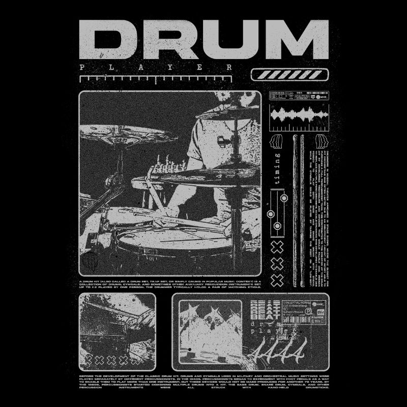 Batteur rock Drumplayer Streetwear