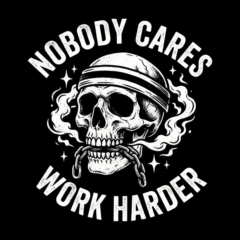 Schädel mit Helm: Arbeite härter