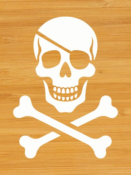 Skull and bones cross design