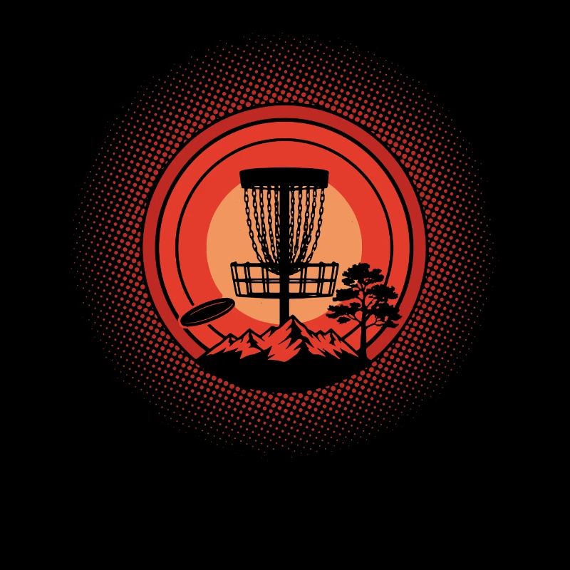 Disc Golf Basket Sunset Flying Disc Mountain Szene