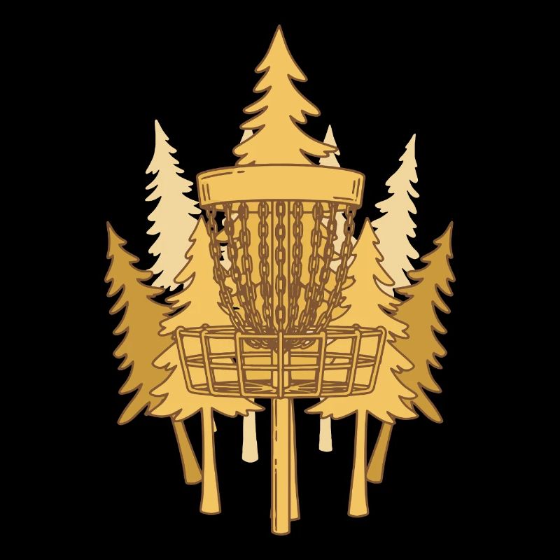Disc Golf Basket Pines Scène de Disc Golf Volant