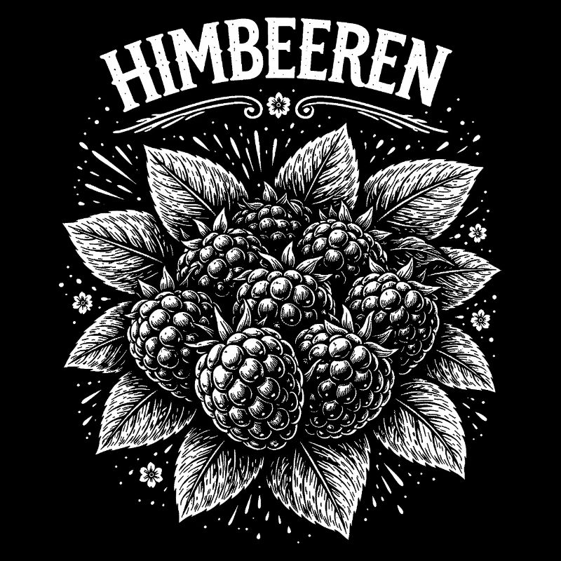 Raspberries Botanical Screen Print