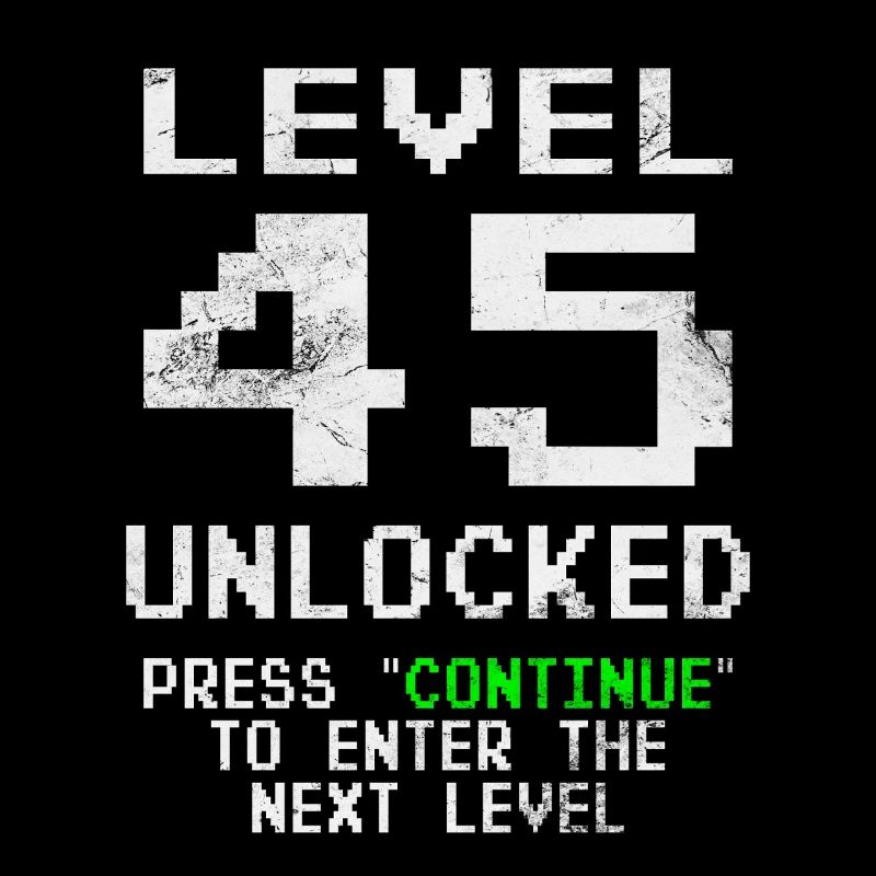 Level 45 unlocked - Gamer - Geburtstag - Geschenk