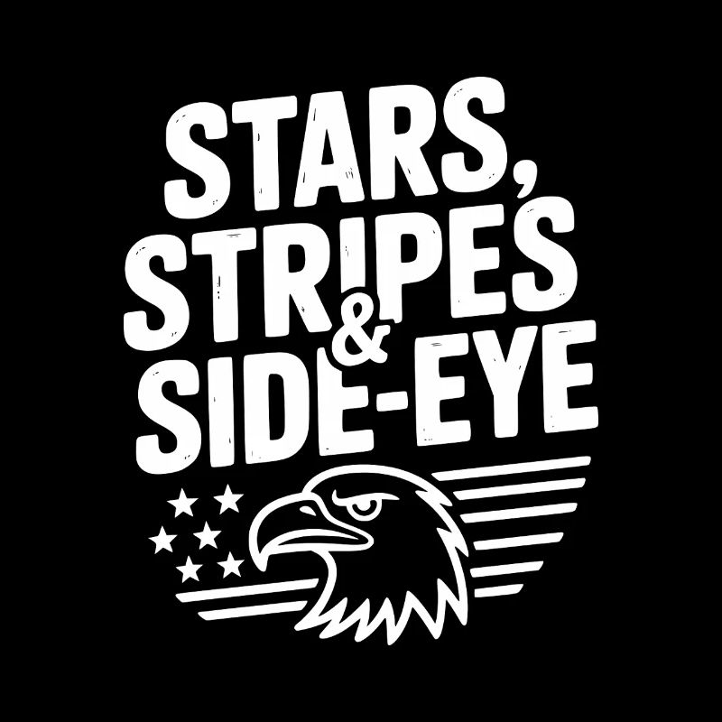 Étoiles, rayures et œil de côté