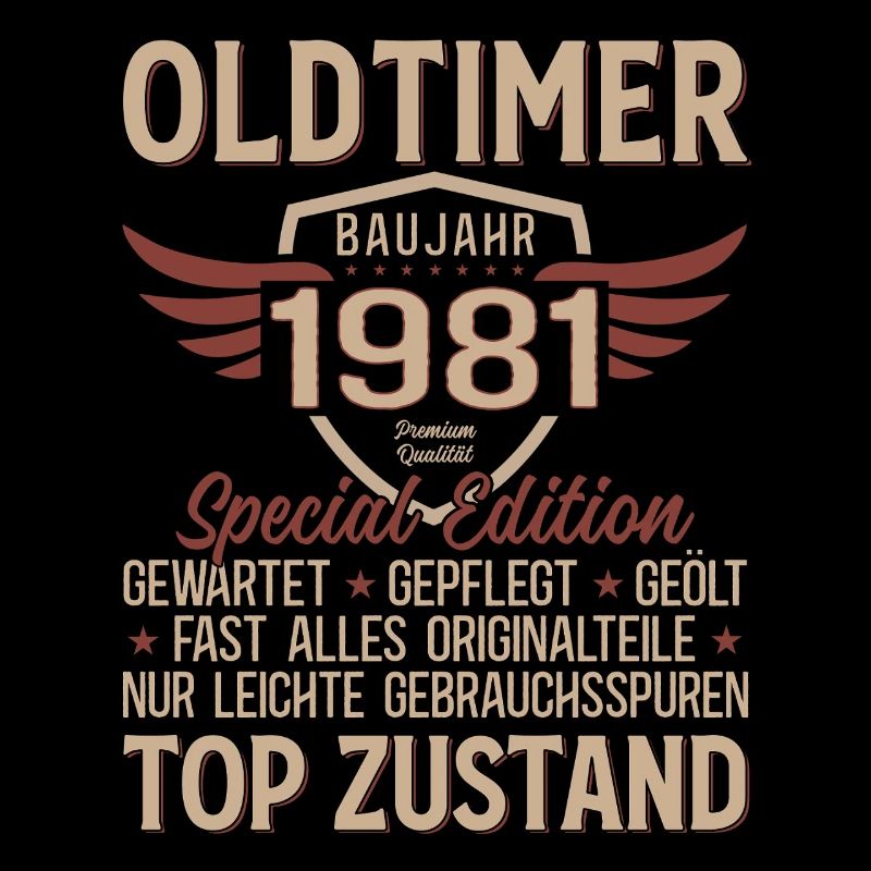 45. Geburtstag Shirt – Oldtimer 1981 Vintage Retro