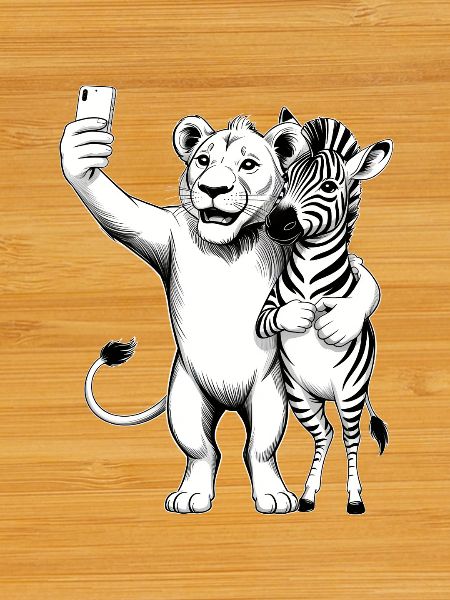 Lion et zèbre