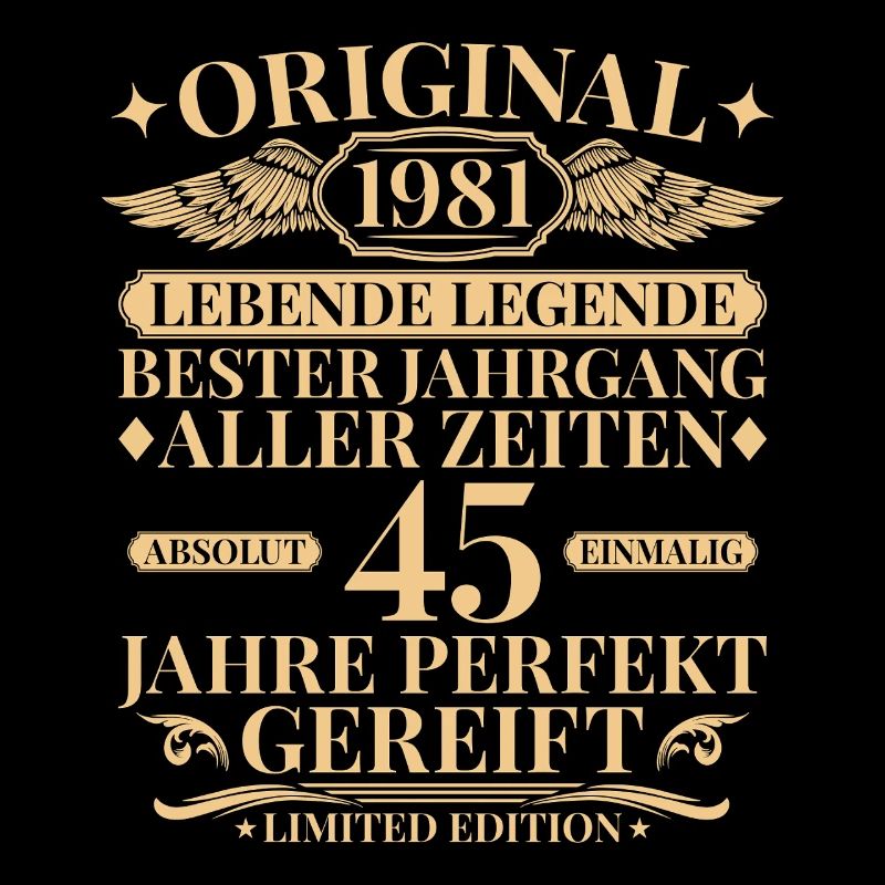 Année 1981 Année de fabrication Légende 45e anniversaire
