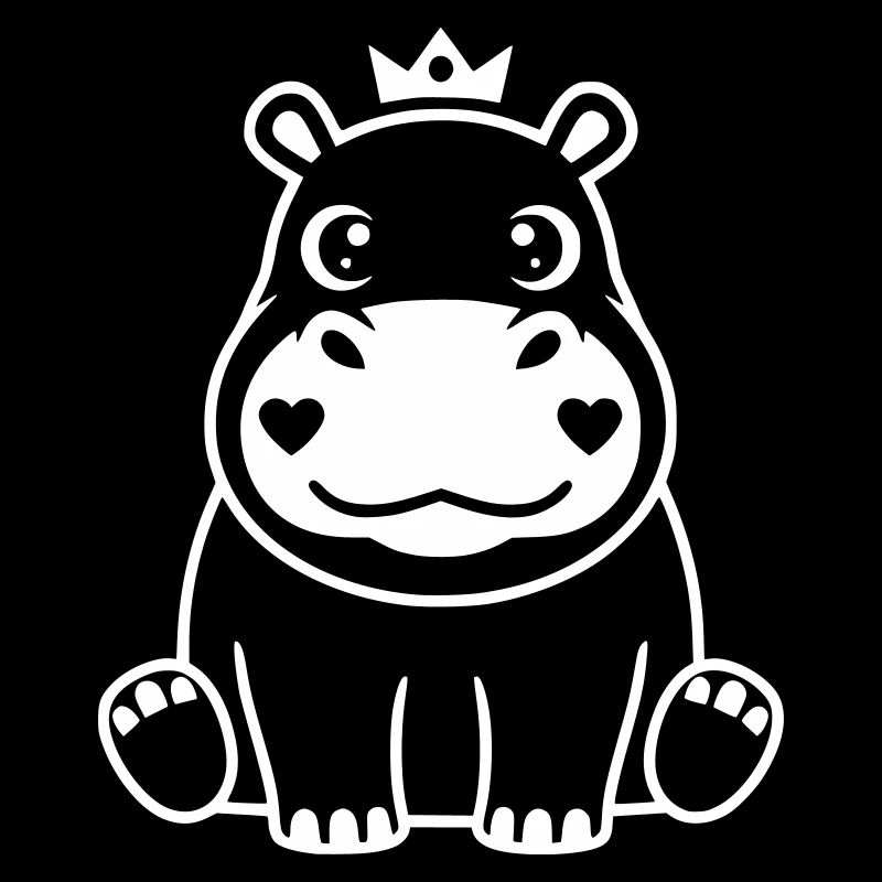 Roi Hippopotame Prince Héritier Vector