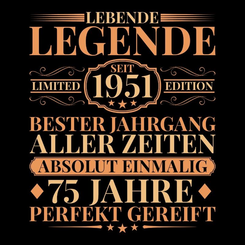 Année de fabrication Né en 1951 75e anniversaire unique
