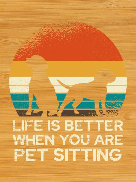 Retro Dog Sitting Sunset