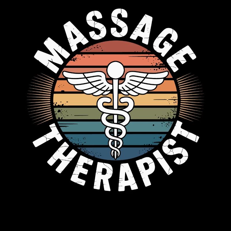 Retro Rainbow Massage Logo