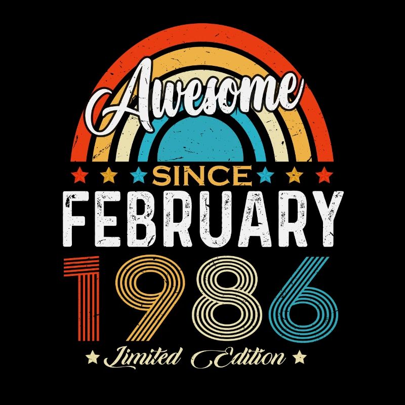 Février 1986 Vintage Rétro Anniversaire