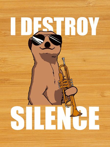 I destroy silence trumpet player