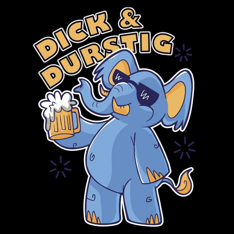 Fat and Thirsty Funny Saying Drinking Beer