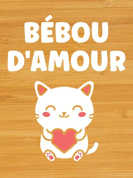 Bébou d’amour chat cœur