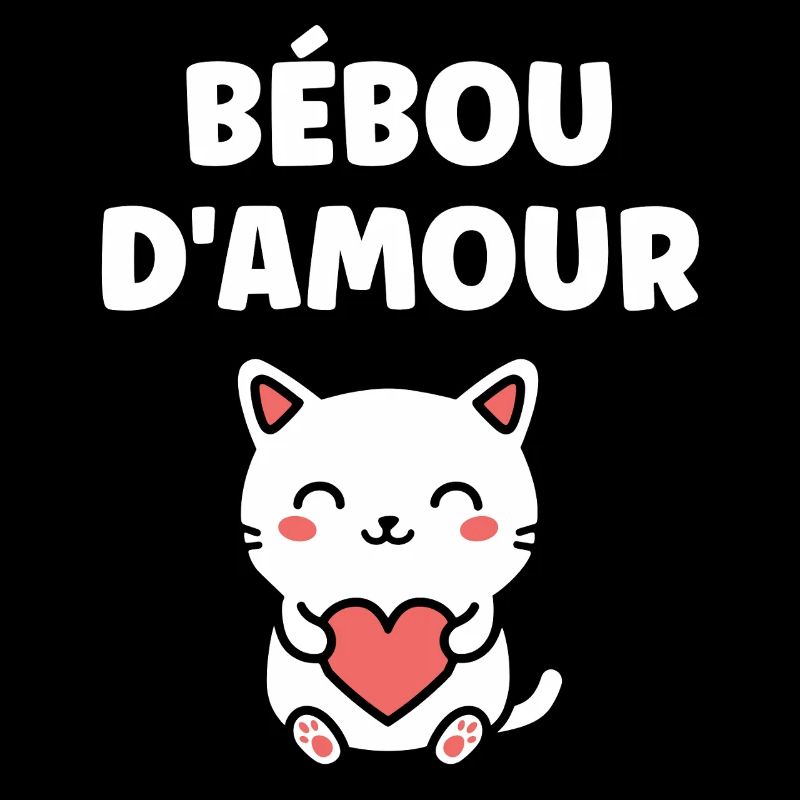 Bébou d’amour chat cœur