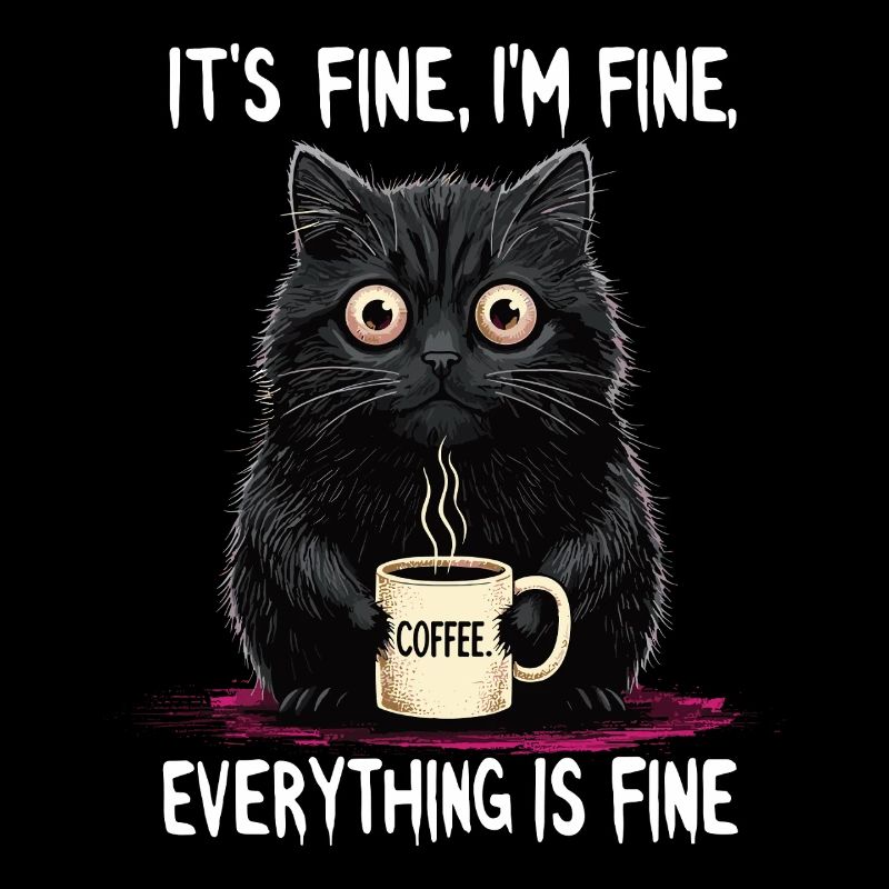 Ça va, je vais bien de l’humour de chat au café
