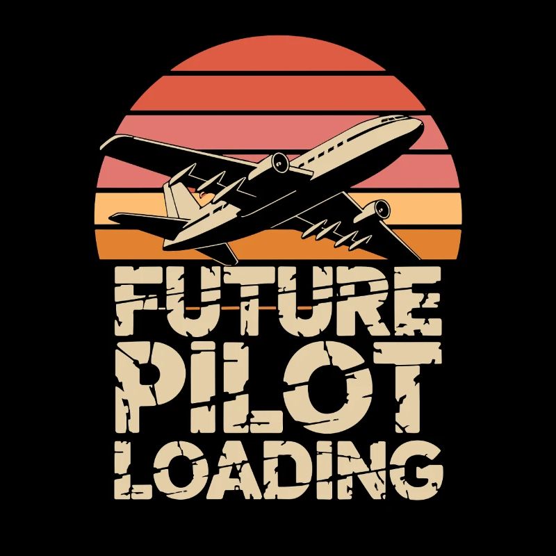Future Pilot Loading Airplane Retro