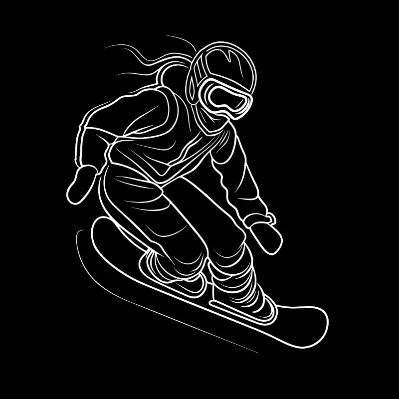 Art de lignes de snowboardeuse