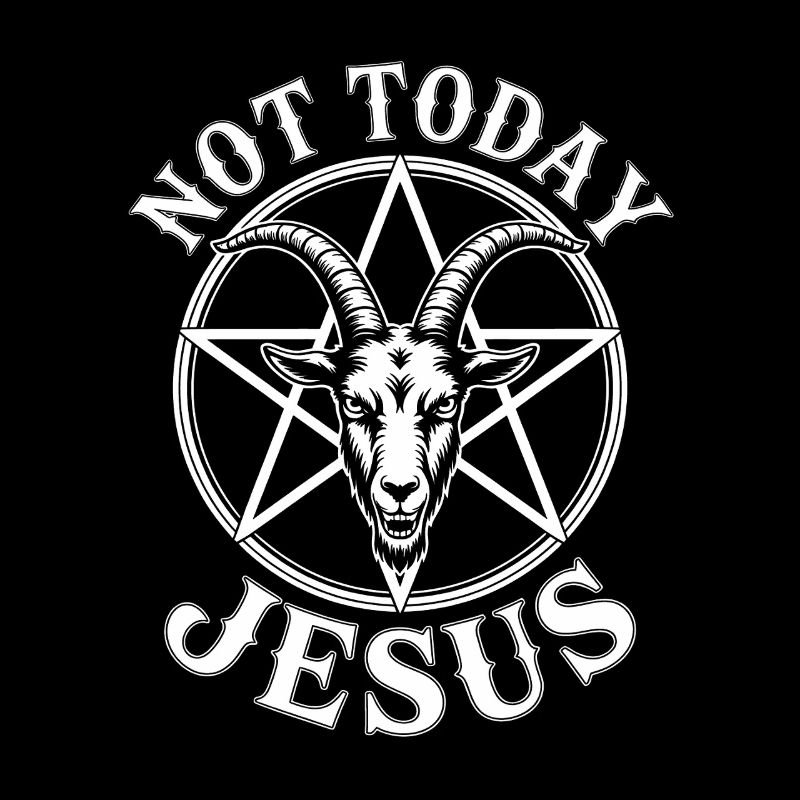 Not Today Jesus Goat Pentagram Logo
