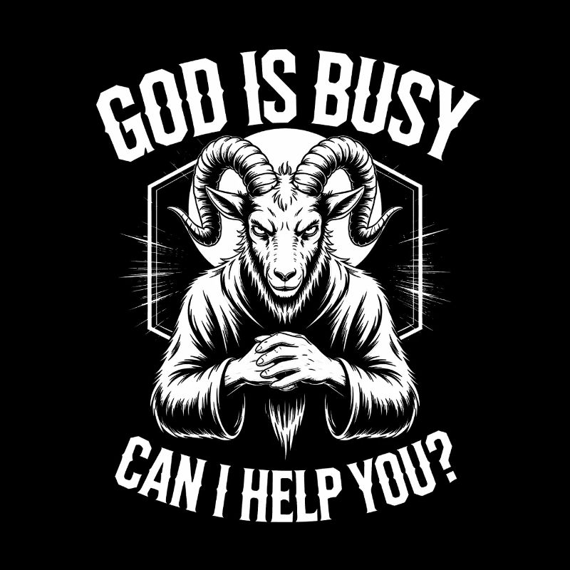 God Is Busy: Helpful Goat Logo