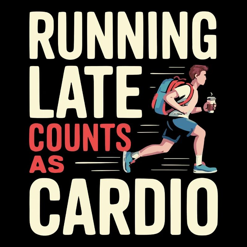 Courir en retard compte comme un design d’humour cardio