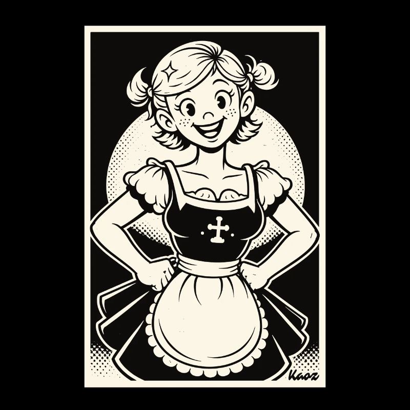 Dirndl Mädchen Cartoon