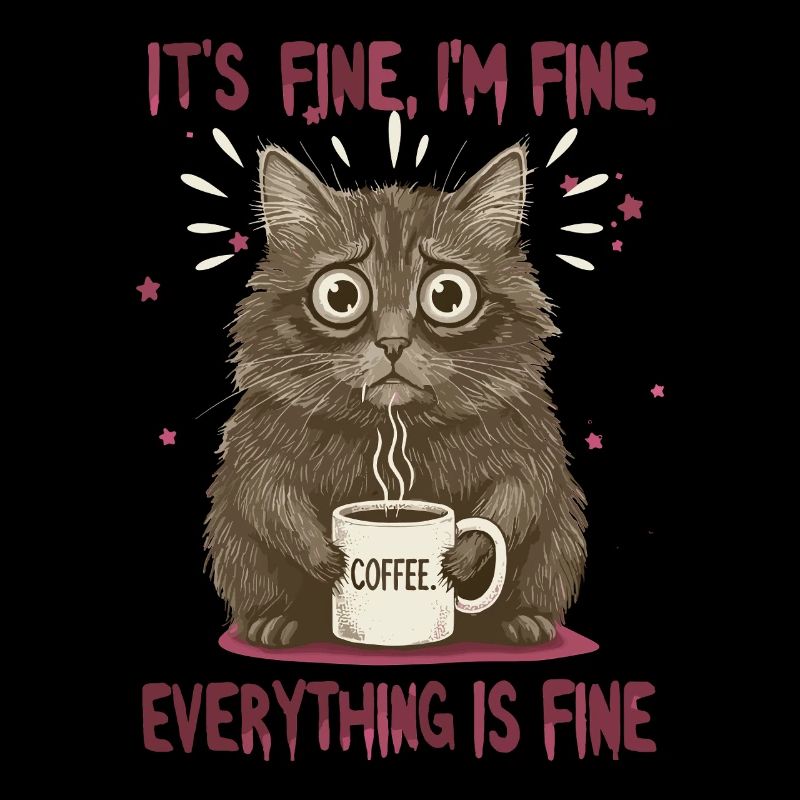 Ça va, je vais bien de l’humour de chat au café