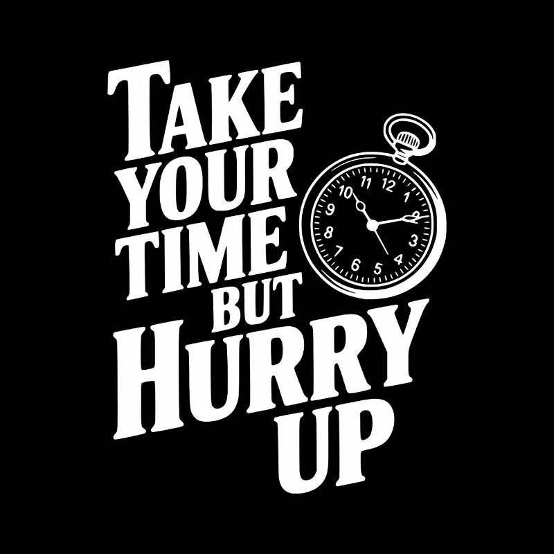 Prends ton temps mais dépêche-toi