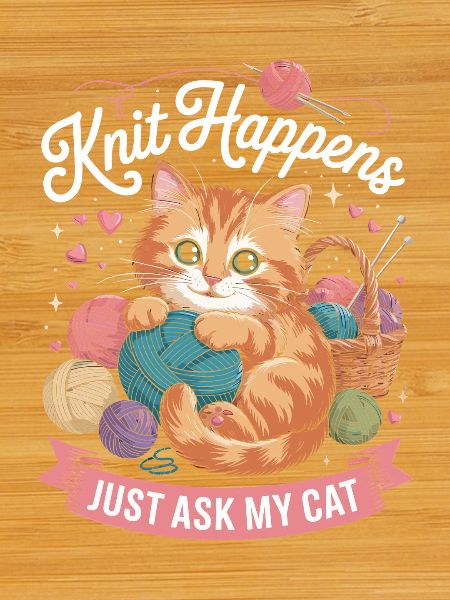 Kitten Knitting Magic Yarn Love