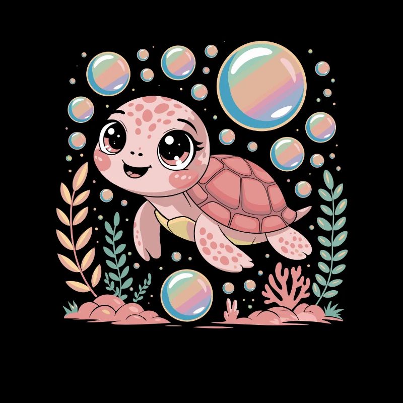 Petit tortue de mer mignon sous l’eau avec