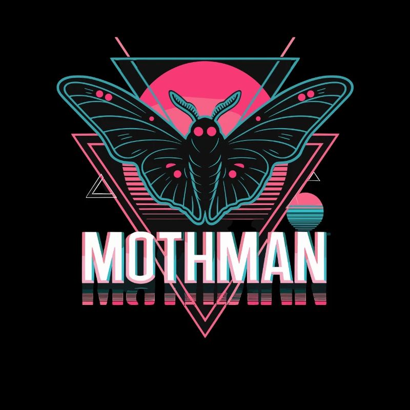 Mothman Retro Synthwave Cryptid Urban Legend 80s