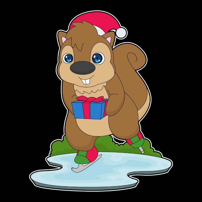 Eichhörnchen Weihnachten Eislaufen