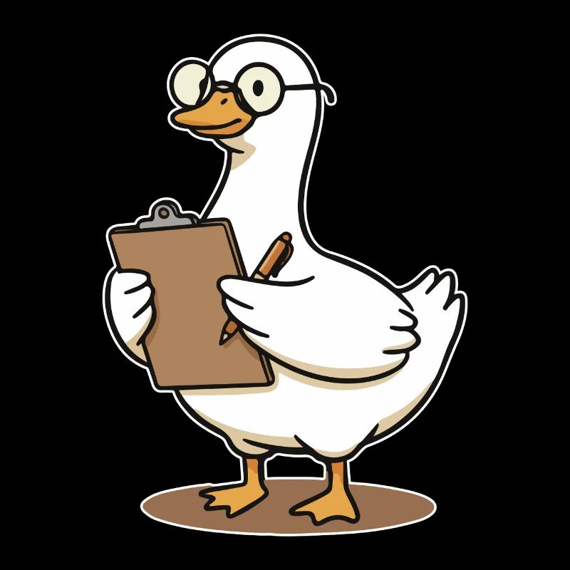 Canard avec des verres Bloc-notes
