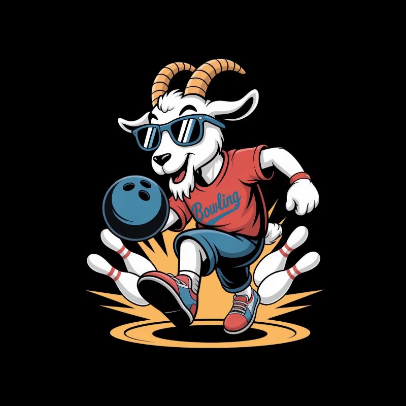 Motif de bowling de chèvre cool