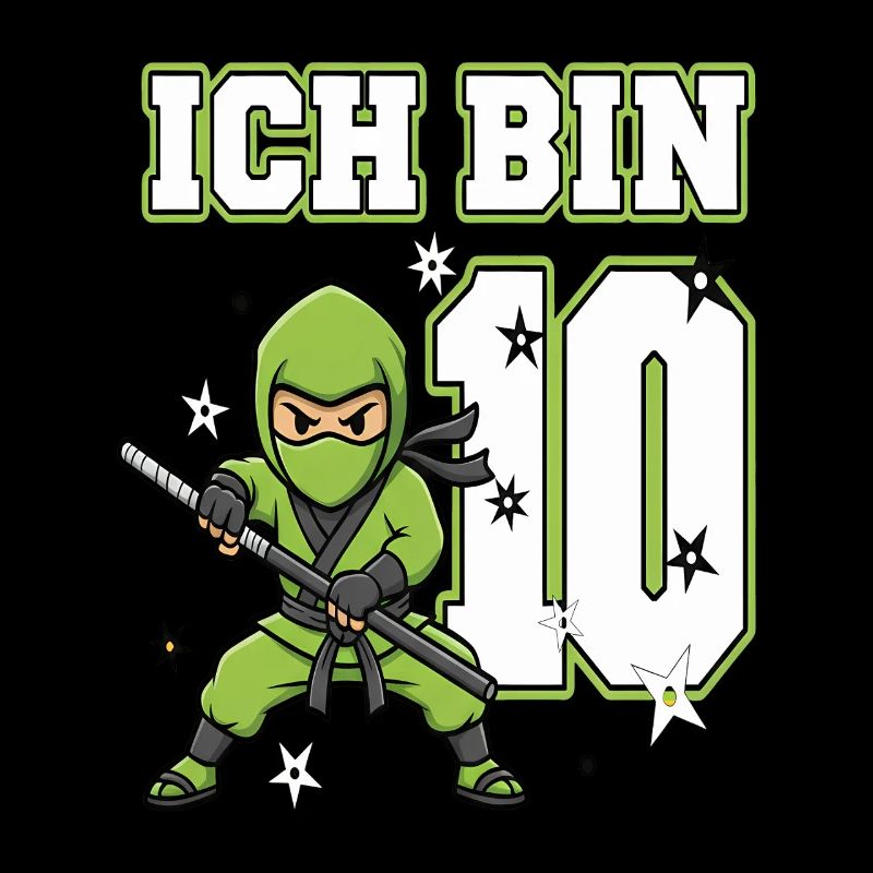 Je suis 10 ninjas 10e anniversaire vert