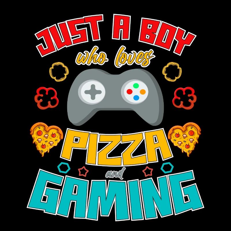 Einfach ein Junge, der Pizza und Gaming liebt