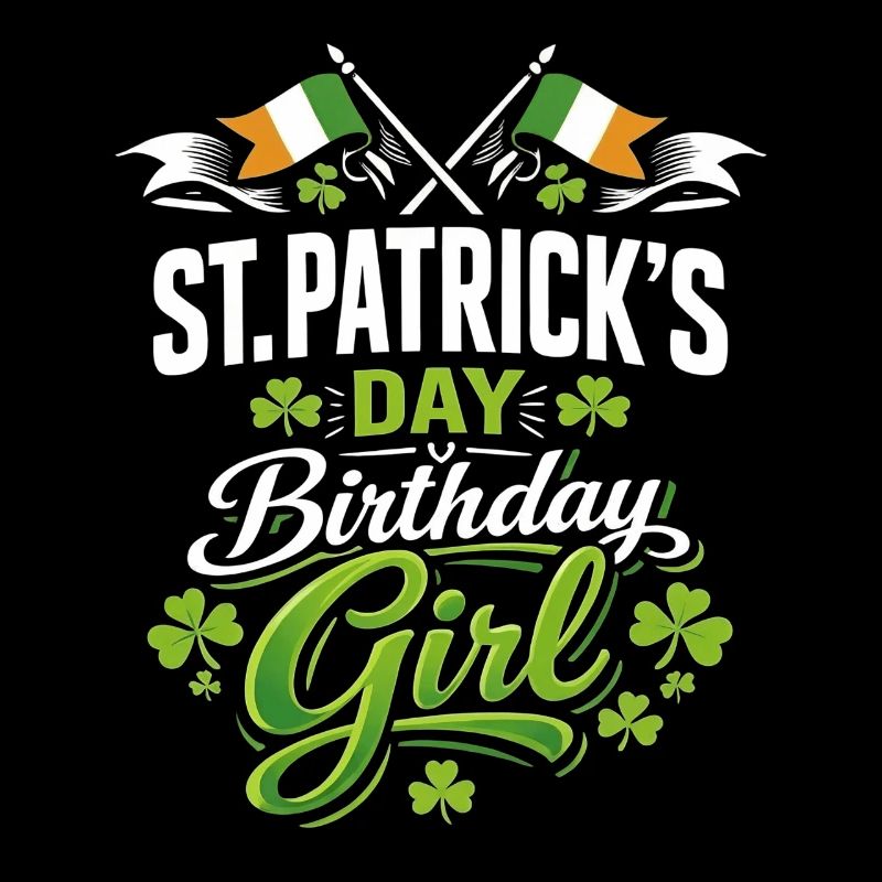 St. Patricks Day Geburtstagsmädchen Clover Irish March