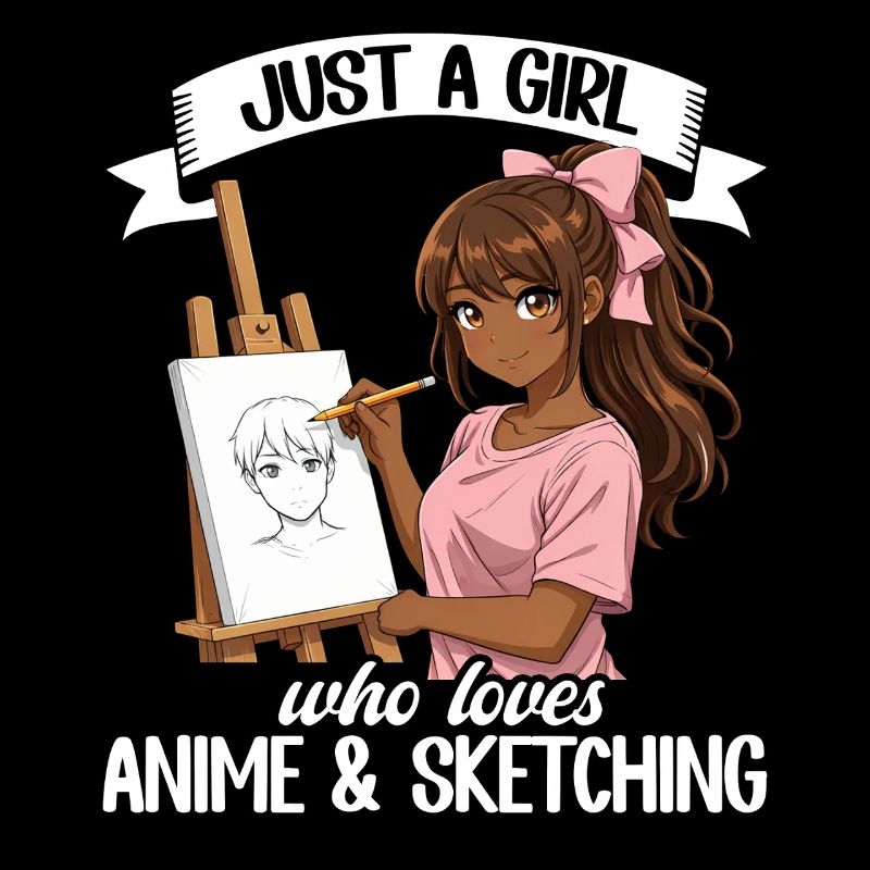 Nur Ein Mädchen, Das Anime Liebt Und Afro Zeichnet