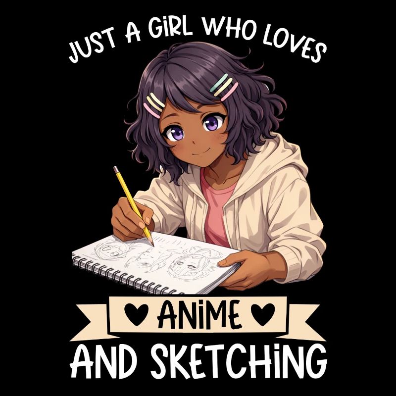 Nur Ein Mädchen, Das Anime Liebt Und Afro Zeichnet