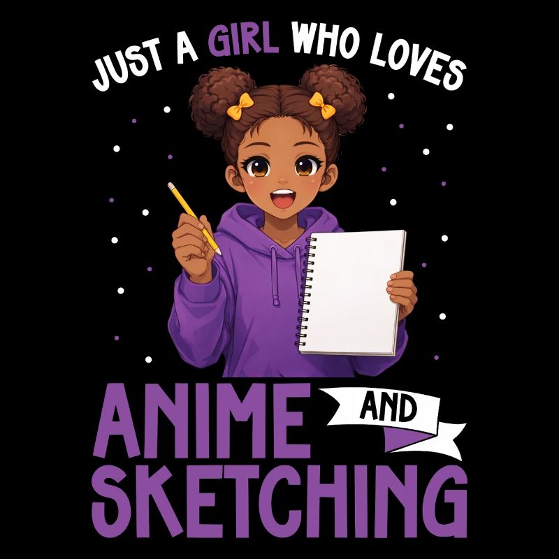 Nur Ein Mädchen, Das Anime Liebt Und Afro Zeichnet