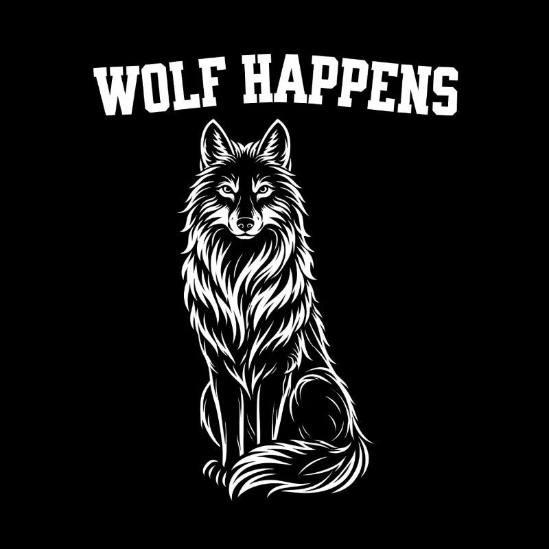 Wolf Silhouette - Wolf happens Spruch