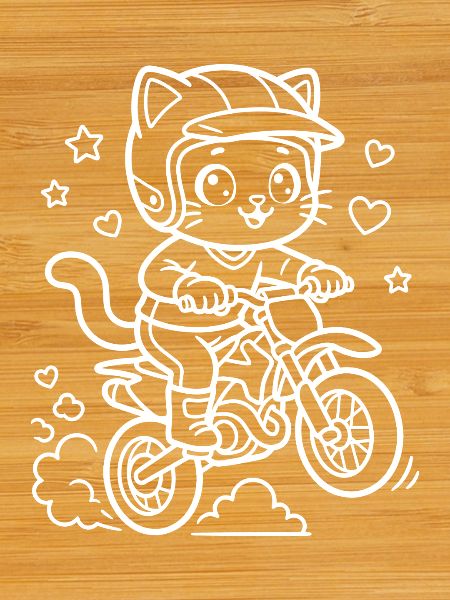Motocross Kawaii Cat