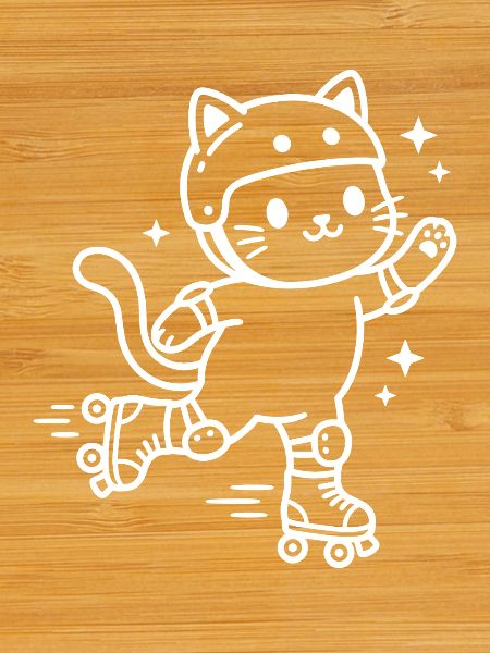 Roller Skate Kawaii Cat