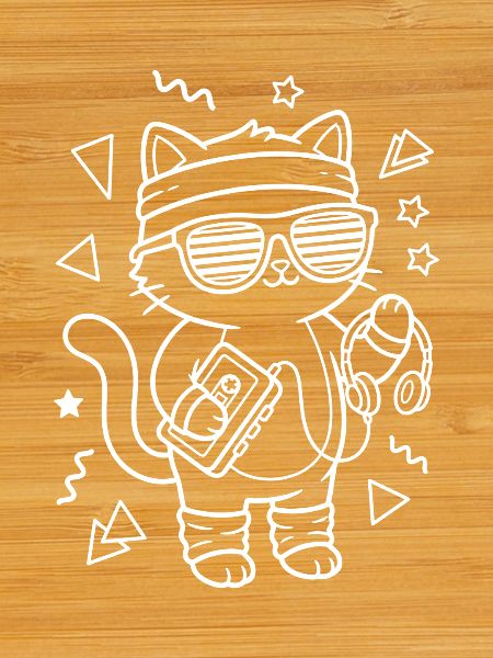 80s Retro Nostalgia Kawaii Cat