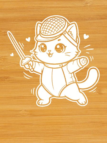 Fencing Kawaii Cat