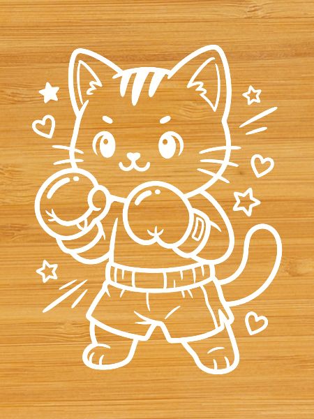 Boxing Kawaii Cat