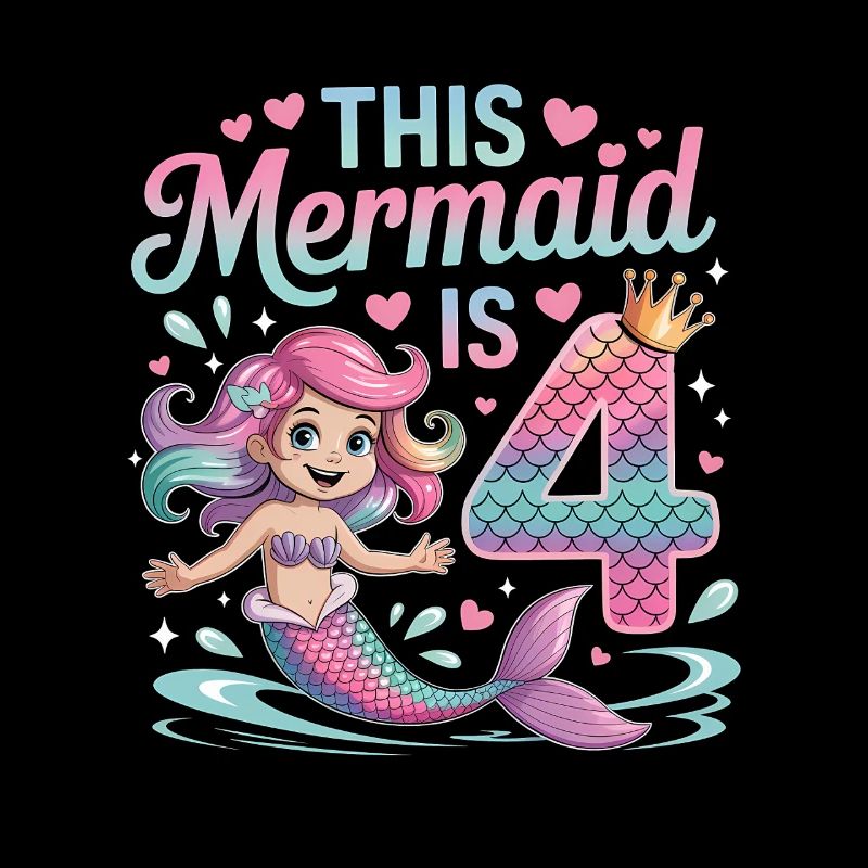 Mermaid 4th Birthday 4 Years
