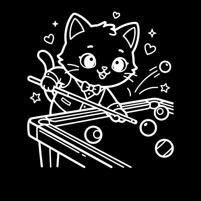 Billard Kawaii Katze Queue Sport
