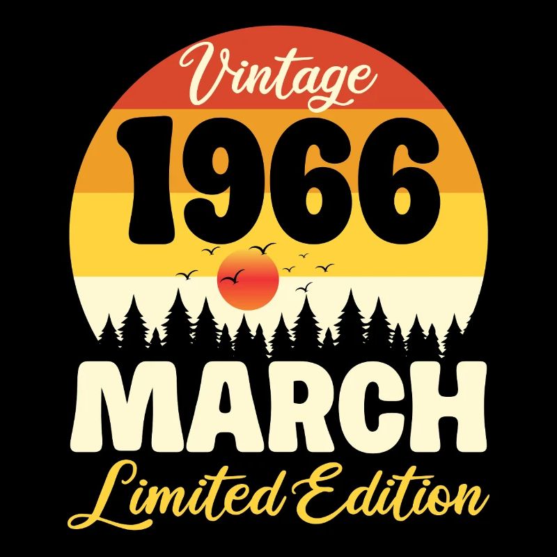 Anniversaire 60 ans Mars 1966 Cadeau Vintage Rétro